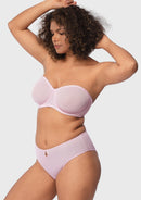 Bella Sheer Mesh Unlined Underwire Strapless Balconette Bra-2