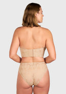 Daisy Smooth Lace Lightly Padded Longline Underwire Strapless Balconette Bra-8