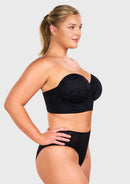 Daisy Smooth Lace Lightly Padded Longline Underwire Strapless Balconette Bra-12