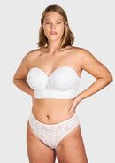 Daisy Smooth Lace Lightly Padded Longline Underwire Strapless Balconette Bra-1