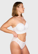 Daisy Smooth Lace Lightly Padded Longline Underwire Strapless Balconette Bra-3