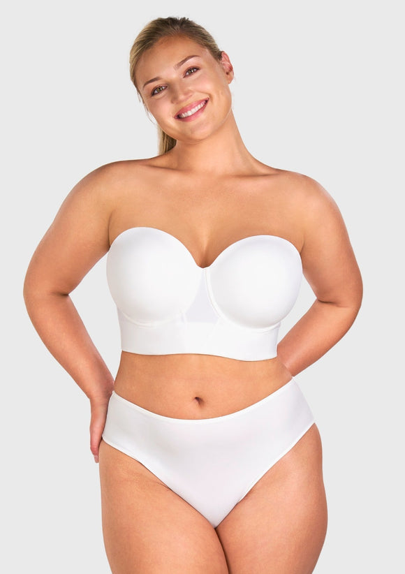 Daisy Smooth Lace Lightly Padded Longline Underwire Strapless Balconette Bra