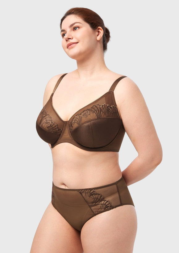 Bramela Pearl Shimmer Unlined Plus Size Full Coverage Underwire Comfortable Bra