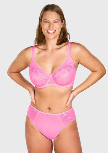 Braveaf Pearl Shimmer Unlined Plus Size Full Coverage Underwire Comfortable Bra