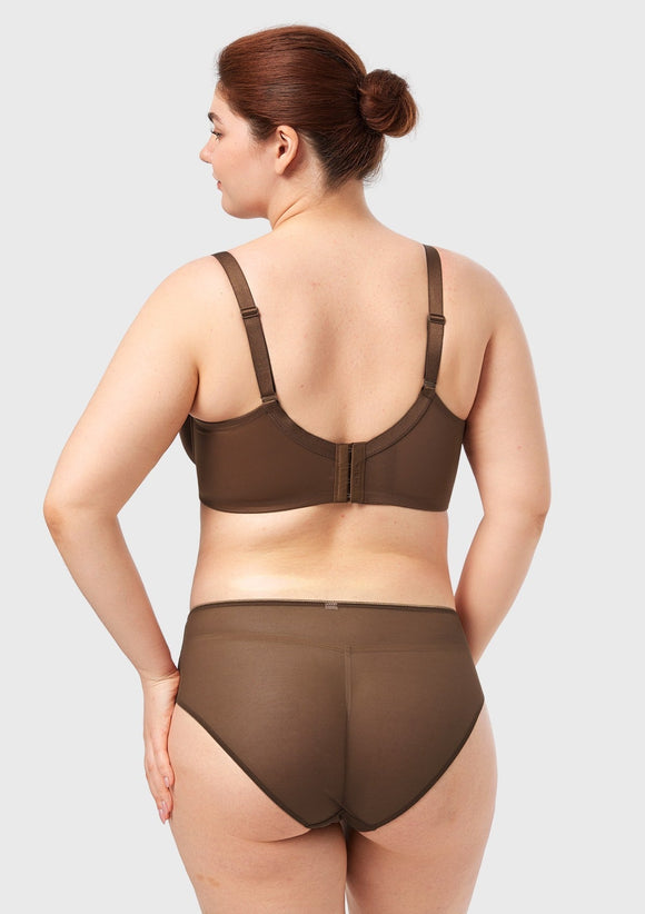 Bramela Pearl Shimmer Unlined Plus Size Full Coverage Underwire Comfortable Bra