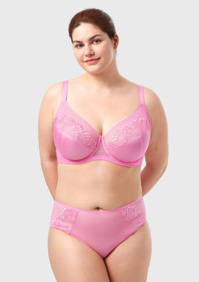 Bramela Pearl Shimmer Unlined Plus Size Full Coverage Underwire Comfortable Bra - 0