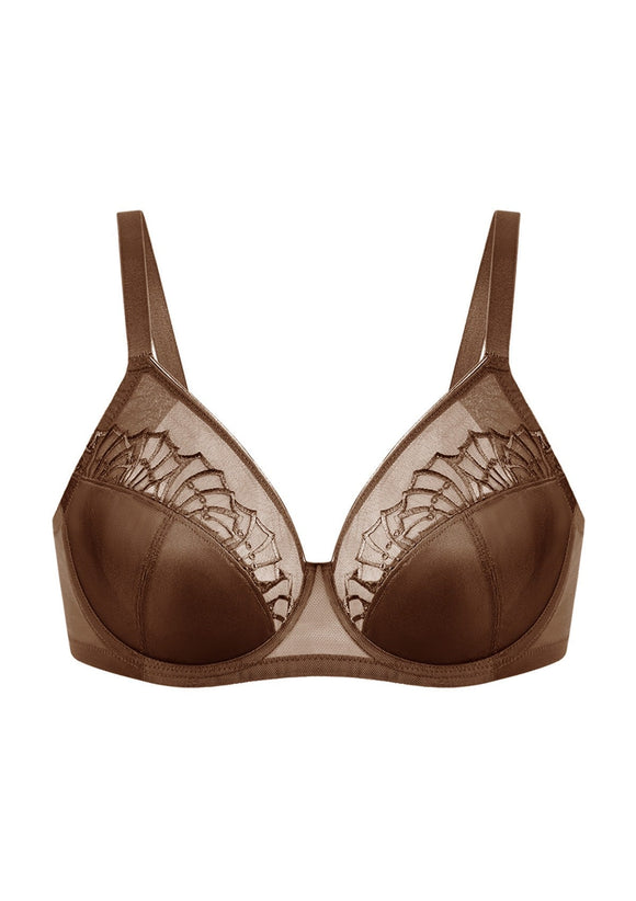 Bramela Pearl Shimmer Unlined Plus Size Full Coverage Underwire Comfortable Bra