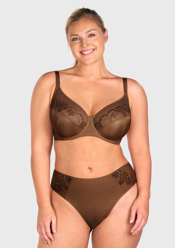 Bramela Pearl Shimmer Unlined Plus Size Full Coverage Underwire Comfortable Bra