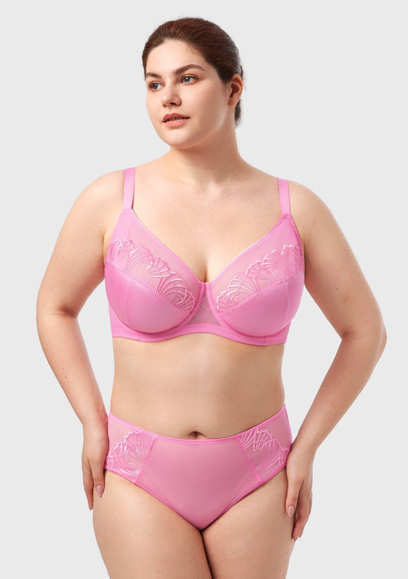 Bramela Pearl Shimmer Unlined Plus Size Full Coverage Underwire Comfortable Bra
