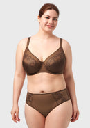 Bramela Pearl Shimmer Unlined Plus Size Full Coverage Underwire Comfortable Bra-8