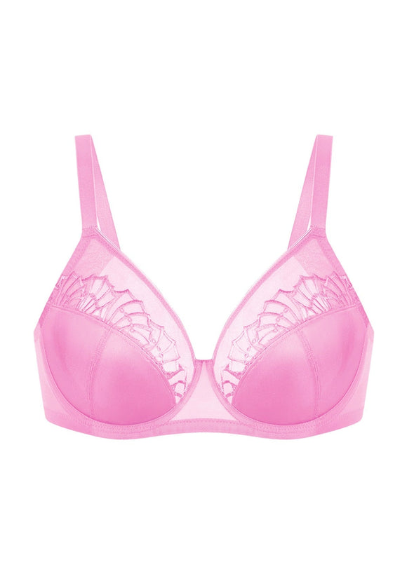 Bramela Pearl Shimmer Unlined Plus Size Full Coverage Underwire Comfortable Bra