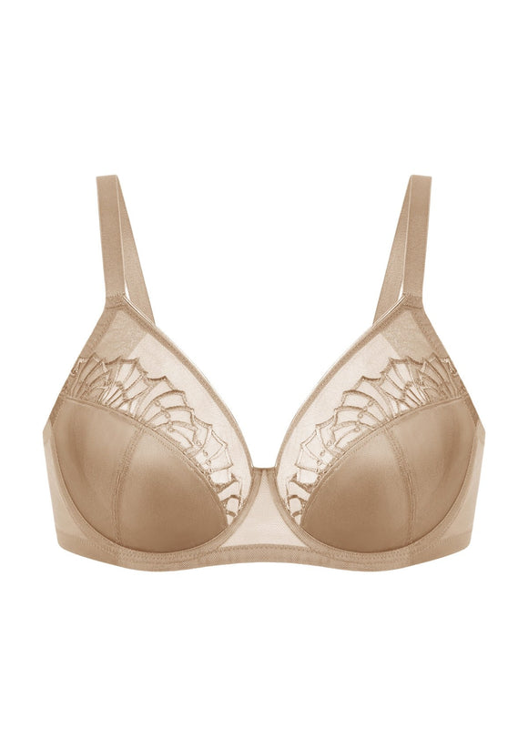 Braveaf Pearl Shimmer Unlined Plus Size Full Coverage Underwire Comfortable Bra