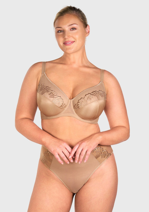 Braveaf Pearl Shimmer Unlined Plus Size Full Coverage Underwire Comfortable Bra