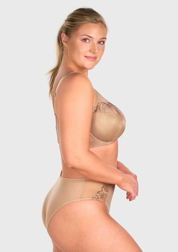 Braveaf Pearl Shimmer Unlined Plus Size Full Coverage Underwire Comfortable Bra