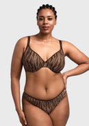 Zebra Wild Black Unlined Underwire Mesh Bra-14