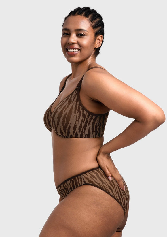 Zebra Wild Black Unlined Underwire Mesh Bra