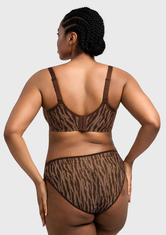 Zebra Wild Black Unlined Underwire Mesh Bra