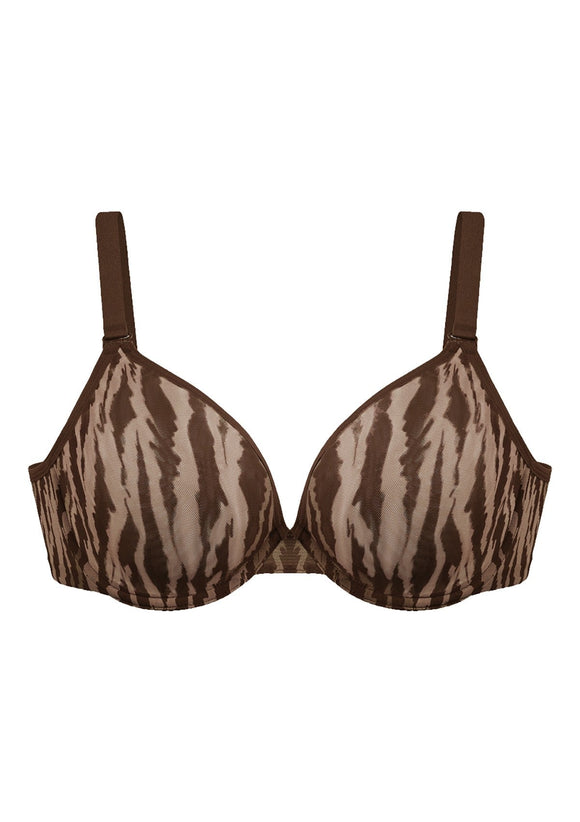 Zebra Wild Black Unlined Underwire Mesh Bra