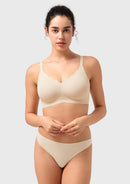 Songful All Day Comfort Petal-shaped V Neckline Wireless Buttery Soft Seamless Full Coverage Wirefree T-shirt Bra-9