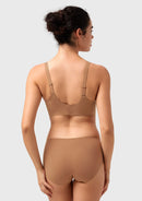 Songful All Day Comfort Petal-shaped V Neckline Wireless Buttery Soft Seamless Full Coverage Wirefree T-shirt Bra-3