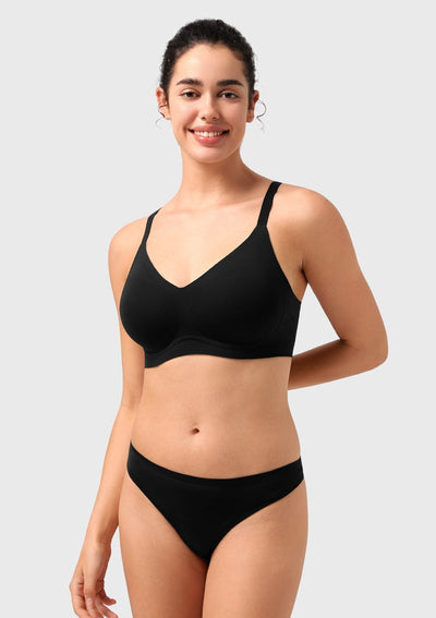 Songful CloudSoft Wireless Comfort  V-Neck Seamless Full Coverage Supportive T-shirt Bra