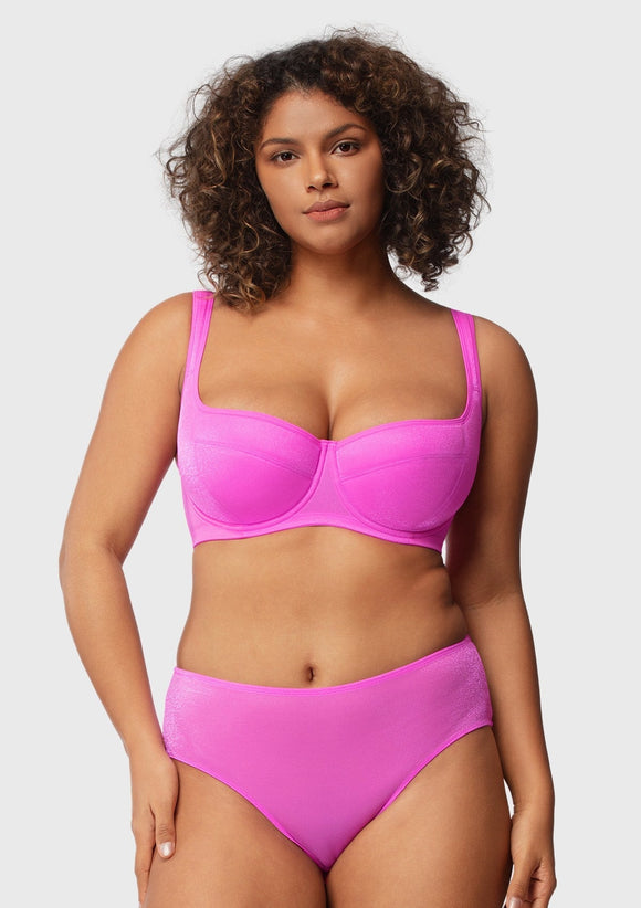 Starry Night Lightly Lined Lightly Padded Plus Size Pink Balconette Bra