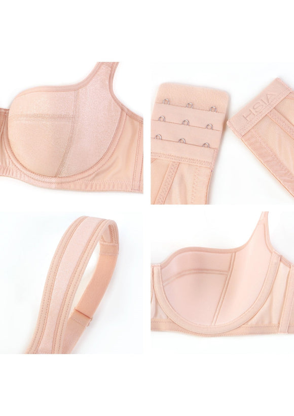 Starry Night Lightly Lined Lightly Padded Plus Size Pink Balconette Bra