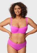 Starry Night Lightly Lined Lightly Padded Plus Size Pink Balconette Bra-11