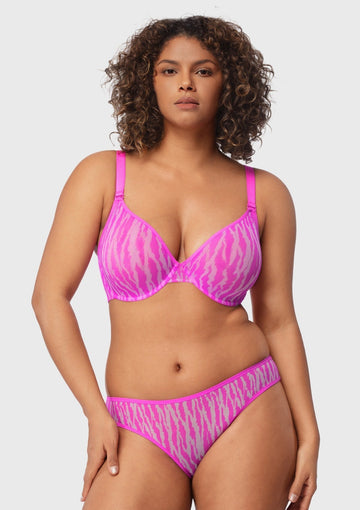 Zebra Wild Unlined Mesh Underwire Bra