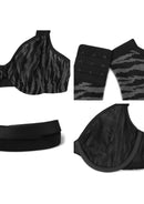 Zebra Wild Black Unlined Underwire Mesh Bra-6