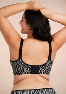 Zebra Wild Black Unlined Underwire Mesh Bra Set-3