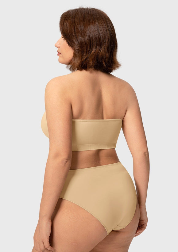 Wireless Plus Size Strapless Bra with Non-Slip Silicone & Moisture-Wicking Cups