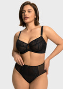 Braveaf Petalia Plus Size Seamless Lace Underwire Balconette Demi No Padded Bra with High Elastic Fabric Delicate Lace Trim Cutout & Adjustable Straps-12