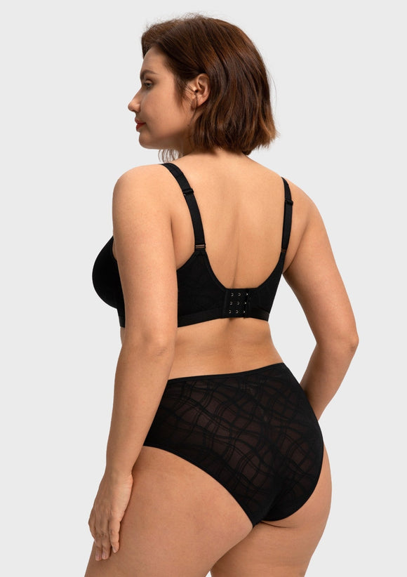 Braveaf Skylark Breathable Lightweight Supportive Jacquard Mesh Wide Strap 3/4 Cup Comfort Bra