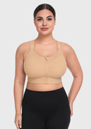 Braveaf PowerMove High Support Zip Front Sports Bra Wireless No Bounce Adjustable Wide Straps-9