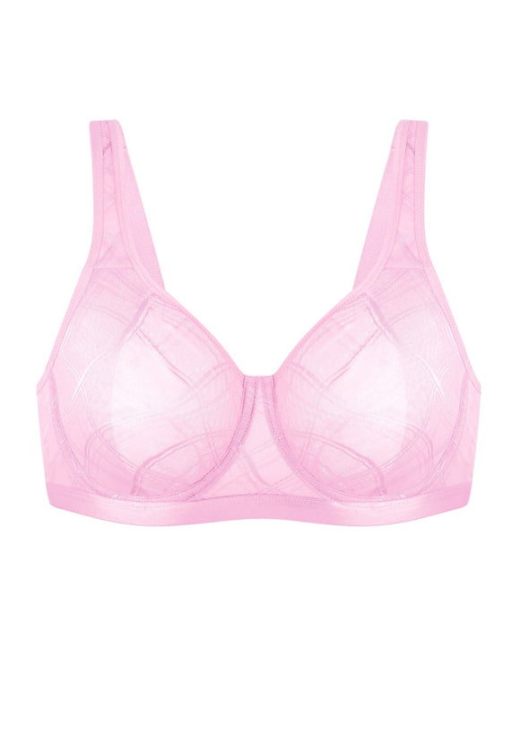 Braveaf Skylark Breathable Lightweight Supportive Jacquard Mesh Wide Strap 3/4 Cup Comfort Bra