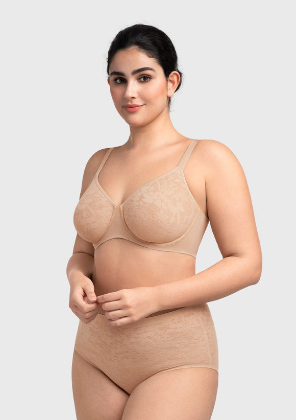 Braveaf Auri Seamless Lace Support Bra Full Coverage Underwire Comfort Fit