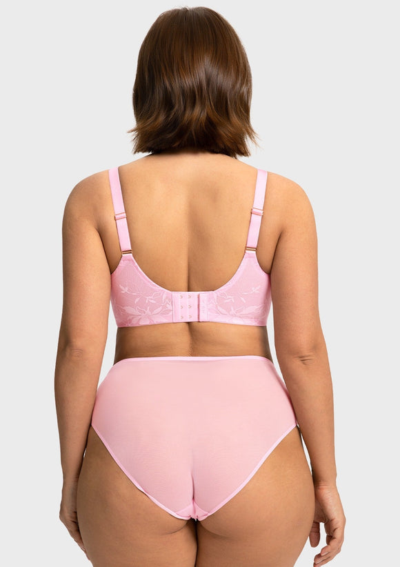 Braveaf Petalia Plus Size Seamless Lace Underwire Balconette Demi No Padded Bra with High Elastic Fabric Delicate Lace Trim Cutout & Adjustable Straps