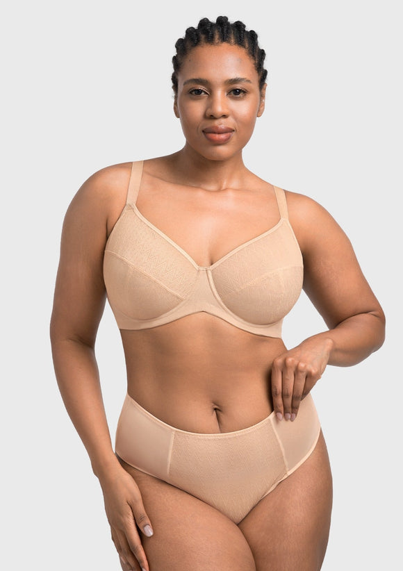 Bramela Willa Wave Plus Size Breathable Mesh Unlined Non-padded Full Coverage Underwire Bra