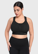 Braveaf PowerMove High Support Zip Front Sports Bra Wireless No Bounce Adjustable Wide Straps-5