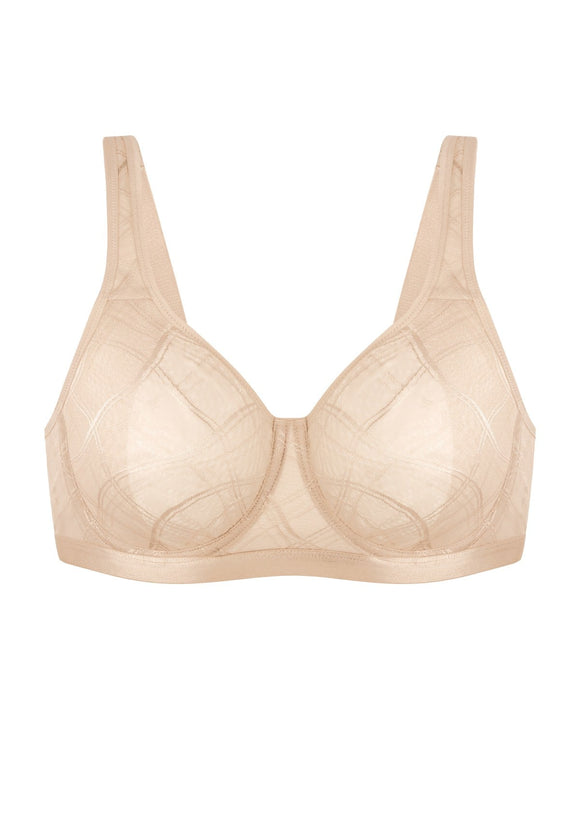 Braveaf Skylark Breathable Lightweight Supportive Jacquard Mesh Wide Strap 3/4 Cup Comfort Bra