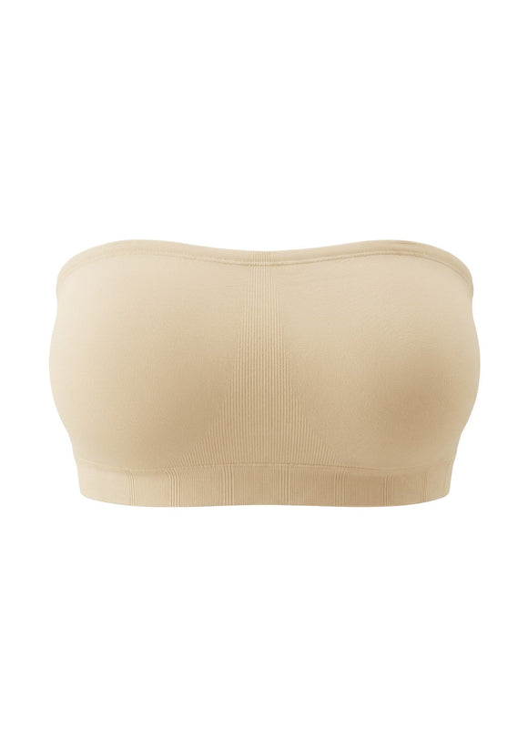 Wireless Plus Size Strapless Bra with Non-Slip Silicone & Moisture-Wicking Cups