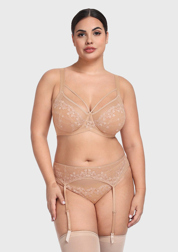 Bramela Renna Holiday Edit Embroidery Pink Lace Underwire Bra