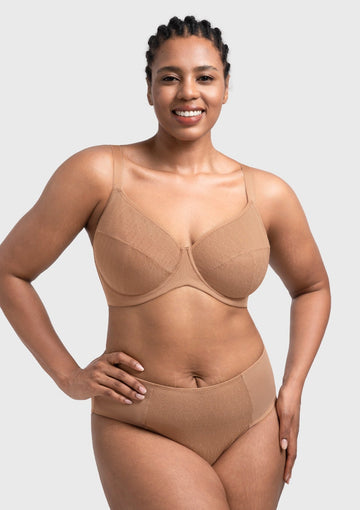 Braveaf Willa Wave Plus Size Breathable Mesh Unlined Non-padded Full Coverage Underwire Bra - 0