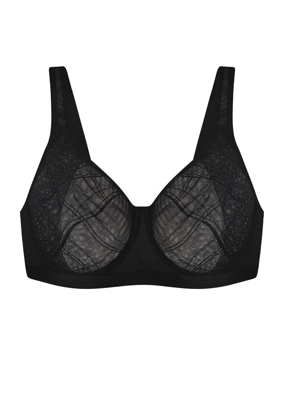 Braveaf Skylark Breathable Lightweight Supportive Jacquard Mesh Wide Strap 3/4 Cup Comfort Bra