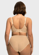 Braveaf Petalia Plus Size Seamless Lace Underwire Balconette Demi No Padded Bra with High Elastic Fabric Delicate Lace Trim Cutout & Adjustable Straps-9