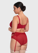 Braveaf Renna Holiday Edit Embroidery Red Underwire Bra-5