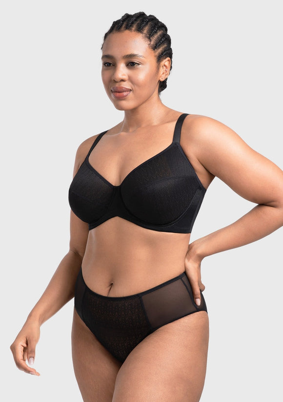 Bramela Willa Wave Plus Size Breathable Mesh Unlined Non-padded Full Coverage Underwire Bra