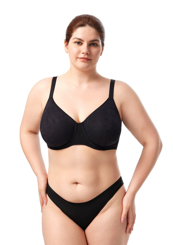 Braveaf Auri Seamless Lace Support Bra Full Coverage Underwire Comfort Fit