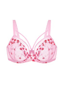 Bramela Renna Holiday Edit Embroidery Pink Lace Underwire Bra-5